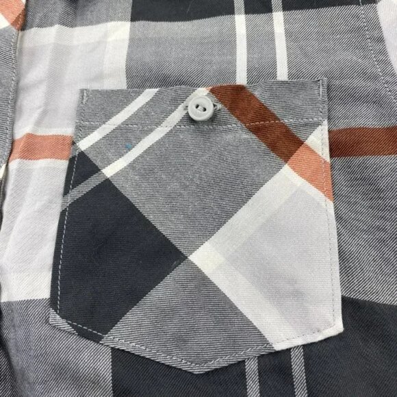 Patagonia Shirt Women Adult Medium M Gray Plaid 1/2 Half Button Up Long Sleeve - Picture 4 of 15